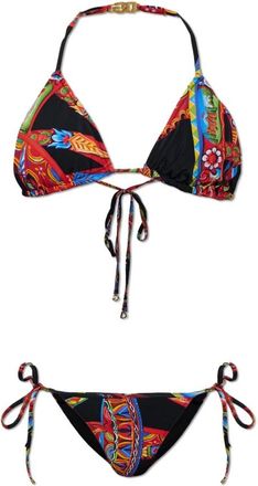 Dolce & Gabbana Badmode, Dames, Veelkleurig, XL, Zwemset met Carretto-print
