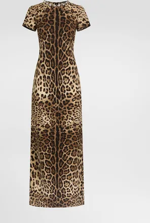 Dolce & Gabbana Leo-print Charmeuse Dress - Woman Dresses Animal Print Silk 36