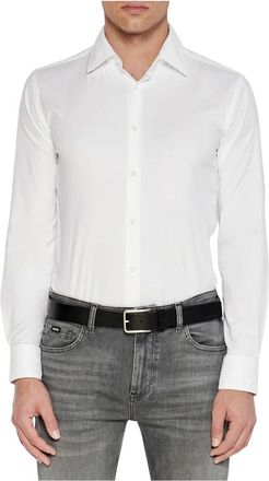 HUGO BOSS Heren, Overhemden, Wit, Maat: 5XL Leer