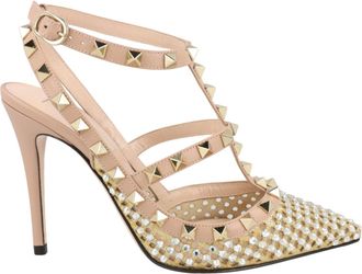 Valentino Rockstud Embellished Mesh Caged Pumps