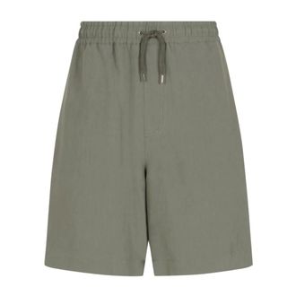 Giorgio Armani Casual Shorts, male, Gray, Size: XL Relaxed Fit Drawstring Shorts