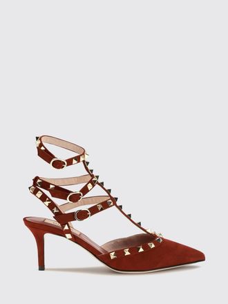 Valentino Garavani Rockstud Suede T-Strap Slingback Pumps with Studs