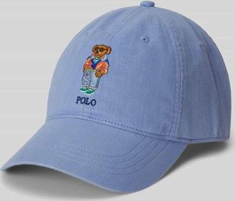 Polo Ralph Lauren Cap mit Polo Bear Detail aus Leinen in Hellblau, Gr&ouml;&szlig;e 1