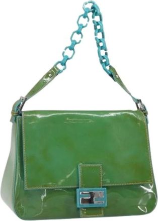 Fendi Pre-owned Shoulder Bags, female, Green, Size: ONE SIZE Pre-owned Mamma Baguette Shoulder Bag