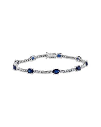 Sabrina Designs 14K 5.40 Ct. Tw. Diamond & Sapphire Tennis Bracelet