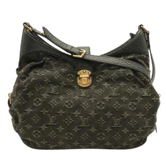 Louis Vuitton Pre-owned Monogram Denim Schoudertas - Dames - Pre-owned - Zwart - Maat: ONE Size Denim
