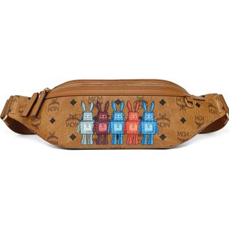MCM Medium Fursten Belt Bag in Rabot Visetos in Cognac at Nordstrom