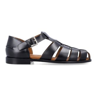 Sebago Flat Sandals, female, Black, Size: 6 1/2 US Gurkha Tale Cage Sandal