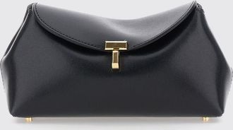 Toteme Borsa a mano mini T-Lock in pelle di vitello liscia con chiusura monogram
