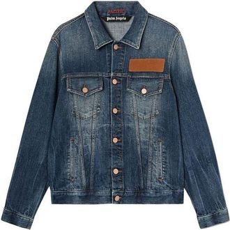 Palm Angels Blue Cotton Denim Mens Jacket