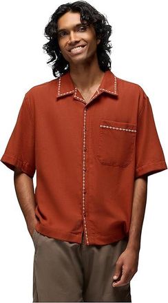 Prana Del Norte Short Sleeve Shirt Mens T Shirt Red Ochre : 2XL, Cotton/Polyester