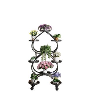 OEM Soporte Para Plantas De 6 Niveles, Apto Para Uso Interior Y Exterior, Color Negro