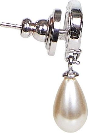 Valentino Garavani Womens Drop Earrings Ovalette Silver Crystal