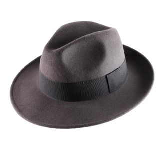 Classic Italy Fedora Hat Wool Felt Packable Water Repellent Fedora - Size 58 cm - Anthracite
