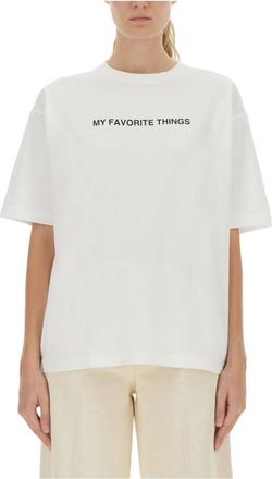 Aspesi My Favorite Things Graphic T-Shirt - Dames - T-shirts - Wit - L - Katoen - Tops