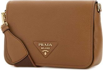 Prada Womens Pattina Crossbody Bag Brown Calf
