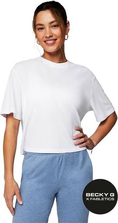 Fabletics Womens 100% Cotton Boxy Tee in Classic White at Nordstrom, Size Xx-Large