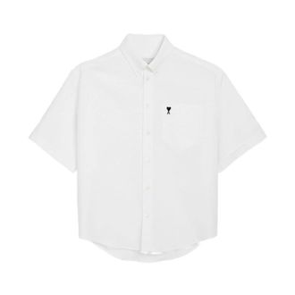 Ami Short Sleeve Shirts, male, White, Size: 2XL Short Sleeve Shirt