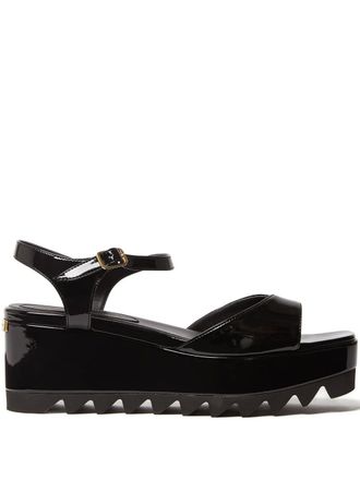 Stella McCartney Sandalen met plateauzool, hak en gesp - Zwart