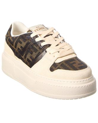 Fendi Fendi Match Ff Jacquard & Suede Platform Sneaker