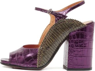 Dries Van Noten Sandali con effetto coccodrillo 100mm 2024 - Viola