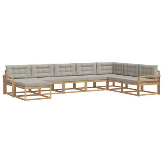 vidaXL Conjunto De Sof&aacute;s De Exterior 8 Pcs Blanco Y Gris Claro Vidaxl
