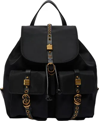 Pinko Flap Closure Nylon Backpack with Gold-tone Hardware