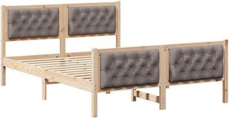 vidaXL Estructura De Cama Taup&eacute; 140 X 190 Cm Madera De Pino Macizo Vidaxl