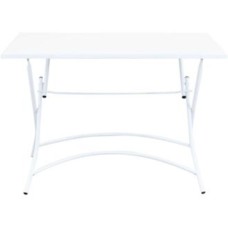 Milani Home Tavolo da Giardino Pieghevole in acciaio - LUCKY - Dimensioni: 110 X 70 - Colore: Bianco