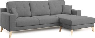 Divani.Store Divani.store - Danish Sof&aacute; Rinconero Moderno Reversible De Tela Suave E Impermeable 237 Cm Gris