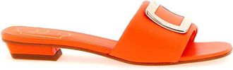 Roger Vivier Belle Vivier Slides - Dames - Muiltjes - Oranje - 37 EU - Leer - Schoenen