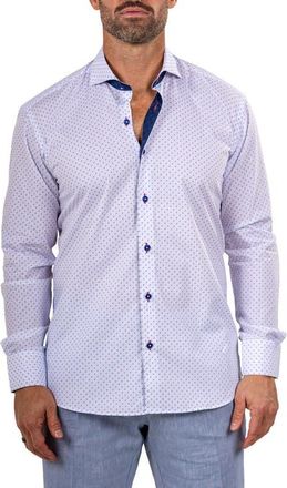 Maceoo Eins Marthy Contemporary Fit Cotton Button-Up Shirt in White at Nordstrom, Size 4