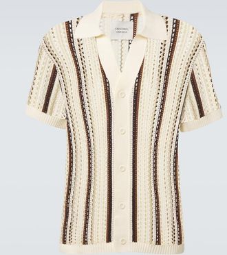 Frescobol Carioca Pinto crochet striped cotton shirt