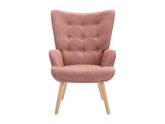 VENTE-UNIQUE.COM Sill&oacute;n cl&aacute;sico tela rosa