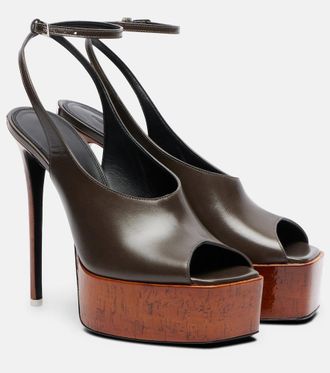The Attico Ornella leather platform slingback pumps
