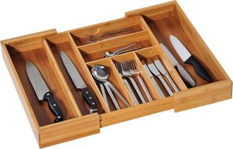 AC-D&eacute;co Kesper Organizador De Cubiertos Extensible Bamb&uacute; Natural 35-58 Cm