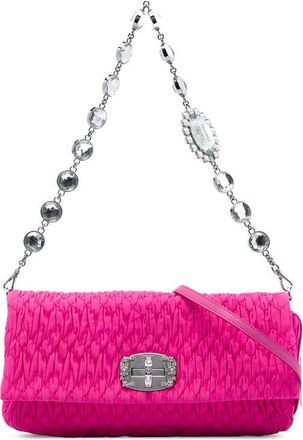 Miu Miu Pre-owned Miu Miu Matelasse Nylon Crystal Chain Satchel Ladies 5Q198AINRFKGESY1