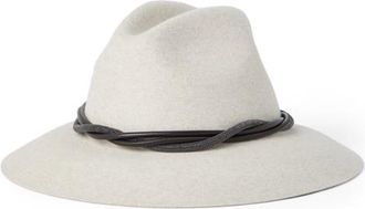 Brunello Cucinelli Felt fedora with monili in Light Grey at Nordstrom, Size Medium
