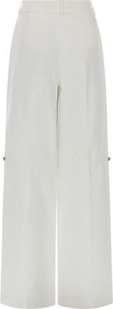 Fendi Drawstring Waist Cotton Trousers - White