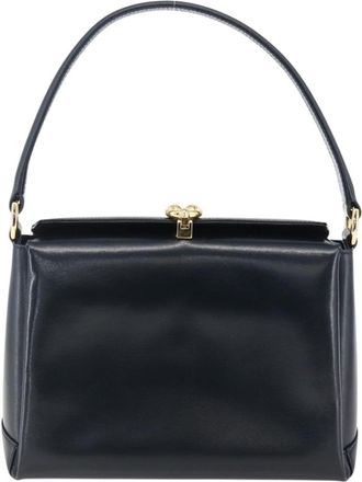 Gucci Vintage Handbag Leather Black Leather Handbag (Pre-Owned)