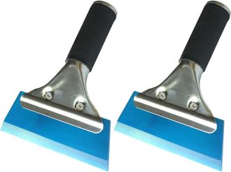 OEM Juego De 2 Raspadores De Pel&iacute;cula Para Coche, Raspador De Parabrisas De Goma Duradera, Raspador De Nieve Flexible Con Mango De Acero Inoxidable, Kit D