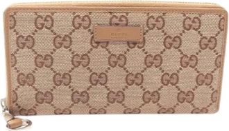 Gucci Pre-owned Vintage Long Wallet (bi-fold) - Dames - Vintage Accessoires - Beige - ONE Size - Leer - Vintage