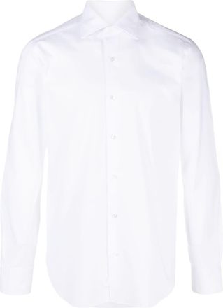 Barba long-sleeve cotton shirt - men - Cotton - 50 - White