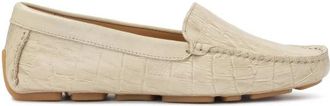 Kazar Beige reli&euml;flederen mocassins - Dames - Loafers - Beige - 40 EU - Leer - Schoenen