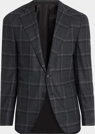 Canali Men & apos;s Ombre Windowpane Wool Two-Button Sport Coat