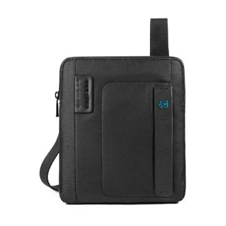 Piquadro Messenger Bags, male, Black, Size: ONE SIZE Mens Bags Shoulder Bag Black Noos