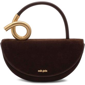 Cult Gaia Azariah Leather Top Handle Bag in Dark Java at Nordstrom