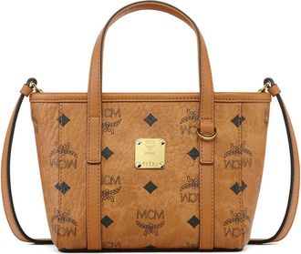 MCM Toni Shopper met bovenrits in Visetos - Dames - Handtassen - Bruin - ONE Size - Leer - Tassen
