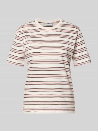 Jake*s Casual T-Shirt mit Rundhalsausschnitt in Offwhite, Gr&ouml;&szlig;e XXL