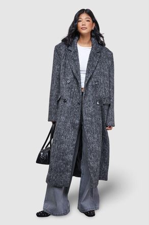 Warehouse Structured Shoulder Coat in Charcoal at Nordstrom, Size 8